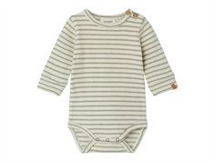 Lil Atelier birch seagrass striped bodysuit